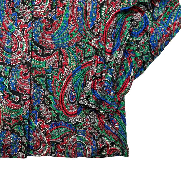 Pendleton Vintage 80s Paisley AOP Spread Collar Button Up Long Sleeve Blouse 6 - Picture 4 of 7